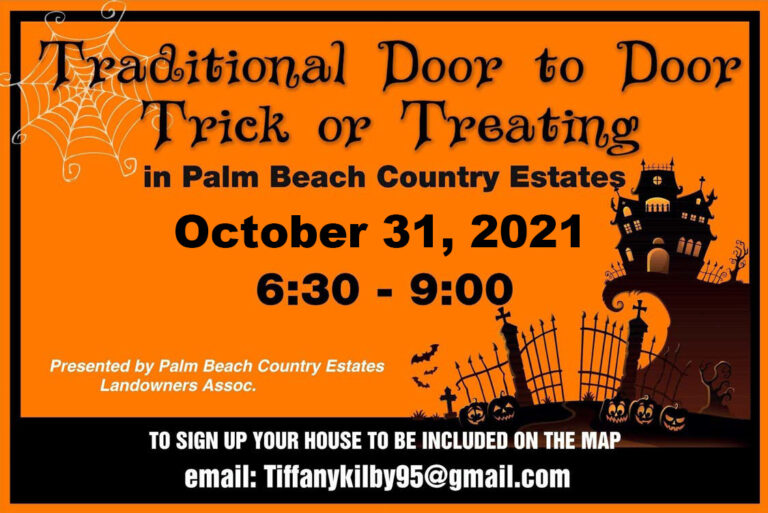 Halloween TrickorTreating 2021 Palm Beach Country Estates Landowners